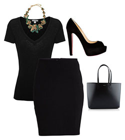 Colour outfit, you must try little black dress little black dress, pencil skirt: Crop top,  Pencil skirt,  Black Outfit,  James Perse,  Formal wear,  Little Black Dress,  Peplum Tops  
