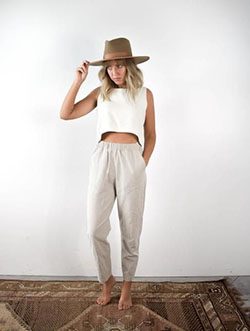 Brown and white designer outfit with trousers, jeans: Minimalist Fashion,  Brown And White Outfit,  Loungewear Dresses  