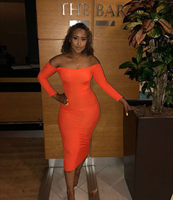 Orange colour outfit with cocktail dress: Cocktail Dresses,  Bodycon dress,  Fashion photography,  Fashion show,  fashion model,  Orange Outfits,  Orange Dress  