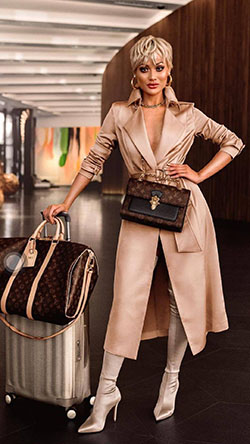 Beige and brown outfit with fashion accessory, trench coat, shirt: fashion blogger,  fashion model,  Trench coat,  Micah Gianneli,  Haute couture,  Fashion accessory,  Beige And Brown Outfit,  Airport Outfit Ideas,  Beige Dress  