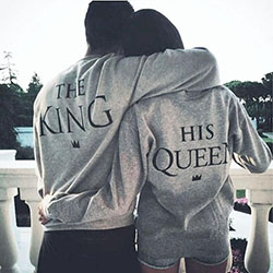 King his queen hoodies, casual wear, t shirt: T-Shirt Outfit,  Matching Couple Outfits,  Black And White Outfit  