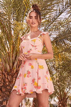 Astr the label brianne dress: Cocktail Dresses,  Yellow And Pink Outfit  