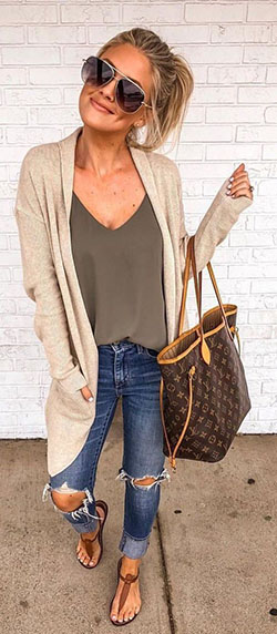 Schöne outfits sommer, casual wear: Brown Outfit,  Cardigan Outfits 2020  