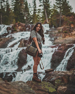 Classy outfit nature, : Long hair,  Hiking Outfits  