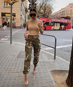 Baddie camo pants outfit slim fit pants, military camouflage: cargo pants,  Fashion Nova,  Camo Pants,  Military camouflage,  Street Style,  Camo Joggers  