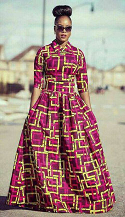 African wax print dresses african wax prints, casual dresses: Casual Outfits,  Fashion photography,  fashion model,  Maxi dress,  Roora Dresses,  Magenta And Pink Outfit,  African Wax Prints  