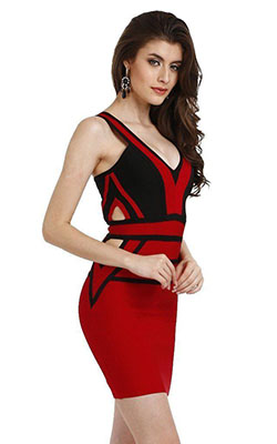Red outfit ideas with cocktail dress, evening gown, sheath dress: party outfits,  Cocktail Dresses,  Bandage dress,  Evening gown,  Sheath dress,  fashion model,  Formal wear,  Red Outfit,  Red Dress  