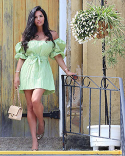Yellow and green cocktail dress, sexy legs: Cocktail Dresses,  Yellow And Green Outfit,  Stylish Party Outfits  