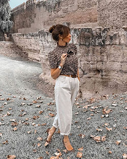 White colour combination with trousers, blazer, jacket: White Outfit,  Street Style,  Twinset Slouchy Jeans,  Slouchy Pants  