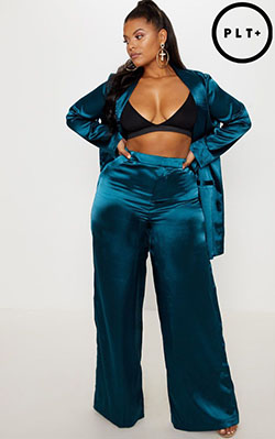 Pantalones palazzo para gorditas pantalón palazzo, plus size model: fashion model,  T-Shirt Outfit,  Electric blue,  Electric Blue And Turquoise Outfit,  Silk Pant Outfits  
