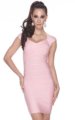 Pink bodycon bandage dress short sleeve: party outfits,  Cocktail Dresses,  Bandage dress,  Sheath dress,  fashion model,  Folk costume,  day dress,  Magenta And Pink Outfit  
