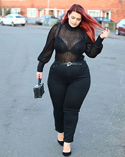 black matching outfit with leather leggings, leather, tights: Black Leggings,  Black Tights,  Hot Plus Size Girls,  Black Leather  