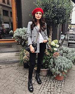 Tenue avec beret femme, fashion accessory, street fashion, red beret: Fashion accessory,  Street Style,  Red beret,  Outfits With Beret  