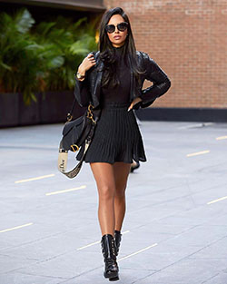 black colour outfit, you must try with leather leather, legs pic, attire ideas: Black Leather,  Stylish Party Outfits  