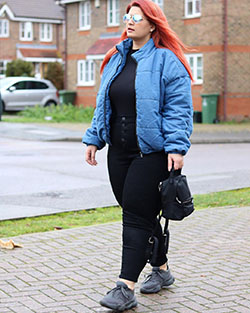 Cobalt blue and blue jacket, jeans, photography for girl: Cobalt blue,  Hot Plus Size Girls,  Cobalt Blue And Blue Outfit  