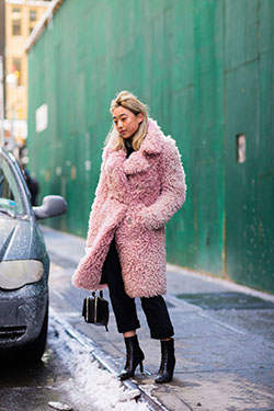 Margaret zhang fur coat, street fashion, fur clothing, fake fur: Fur clothing,  Fake fur,  winter outfits,  Street Style,  Pink Outfit  