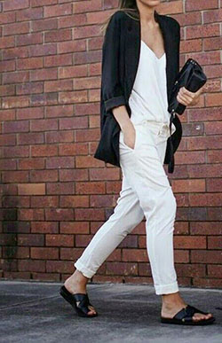 White colour outfit, you must try with formal wear, jacket, blazer: White Outfit,  Minimalist Fashion,  Clothing Ideas,  Formal wear,  Street Style,  Travel Outfits  