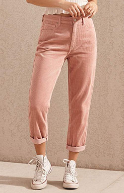 Outfit ideas corduroy mom jeans, active pants, casual wear, high rise, mom jeans: Active Pants,  Pink Outfit,  Corduroy Pant Outfits  