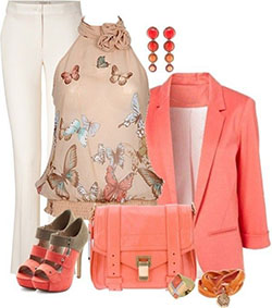 White and pink outfit Pinterest with blouse, jacket, blazer: White And Pink Outfit,  Orange Outfits  
