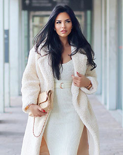 white clothing ideas with sweater, instagram photoshoot, Lip Makeup: White Sweater,  Stylish Party Outfits  
