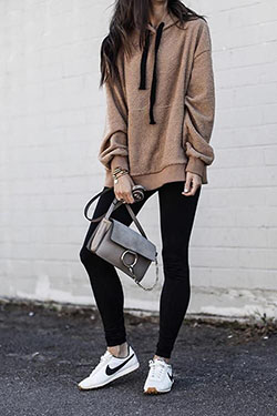 Black and white dresses ideas with sweatshirt, sportswear, leggings: Polar fleece,  Street Style,  Black And White Outfit,  Girls Hoodies  