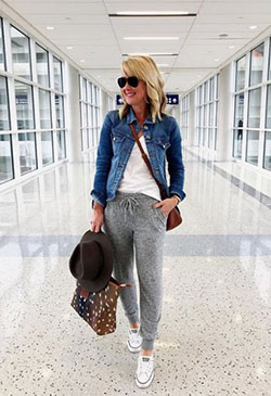 Colour outfit, you must try traveling spring outfit, street fashion, jean jacket, casual wear: Jean jacket,  Street Style,  Airport Outfit Ideas  