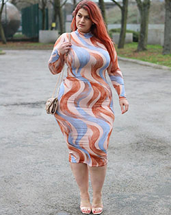 orange colour dress with cocktail dress, fashion ideas: Cocktail Dresses,  Hot Plus Size Girls  