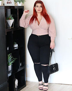 Black and white trousers, leggings, legs photo: Hot Plus Size Girls,  Black And White Outfit  