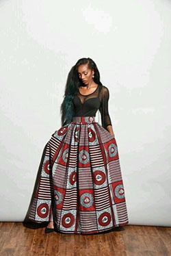 African attire long skirts african wax prints, afrocentric fashion: Roora Dresses,  White And Red Outfit,  African Wax Prints  
