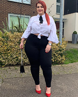 Black and white formal wear, tights, shirt: Formal wear,  Hot Plus Size Girls,  Black And White Outfit  