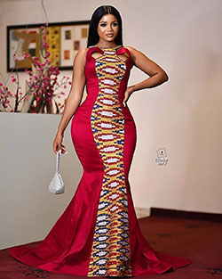 Stylish Ankara Gown For Ladies: Ankara Outfits,  Ankara Gowns,  Red Gown  