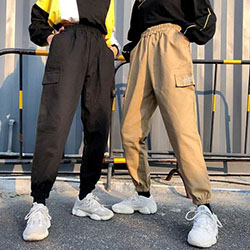 Cargo pants streetwear women hip hop fashion, street fashion: cargo pants,  Harem pants,  Street Style,  Active Pants,  Hip Hop Fashion,  Loungewear Dresses  