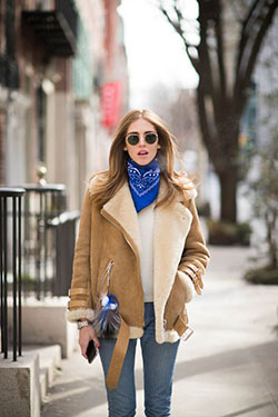 Acne studios velocite shearling jacket: Shearling coat,  winter outfits,  Electric blue,  Street Style,  Electric Blue Outfit  