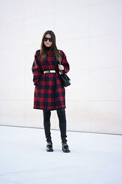 Black and red instagram fashion with fashion accessory, nightgown, trousers: Fashion accessory,  Street Style,  Black And Red Outfit,  Plaid Outfits  