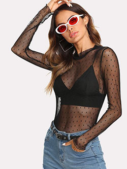 Catalogo de ropa shein see through clothing, photo shoot: Crop top,  T-Shirt Outfit,  Sheer Dresses  