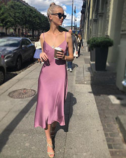 Pink outfit Pinterest with cocktail dress: Cocktail Dresses,  Slip dress,  Street Style,  Pink Outfit  
