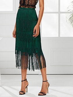 Midi tassel fringe skirt, cocktail dress, fashion model, pencil skirt: Cocktail Dresses,  Pencil skirt,  fashion model,  Fringe Skirts  