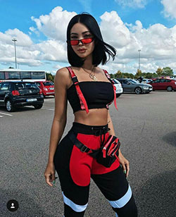 Outfit Pinterest cool baddie outfits hip hop fashion, grunge fashion: Grunge fashion,  Street Style,  Hip Hop Fashion,  Red Outfit,  Bandeau Dresses  