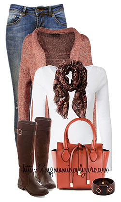 Brown and red classy outfit with leather, jacket, denim: Riding boot,  Cardigan Outfits 2020  