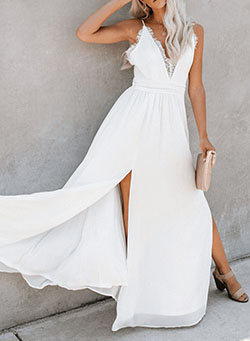 Gala lace slit maxi dress vici: Cocktail Dresses,  Wedding dress,  Evening gown,  fashion model,  Maxi dress,  White Outfit,  Bridal Party Dress  