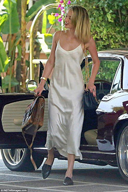 Amber heard white slip dress: Los Angeles,  Long hair,  Slip dress,  Street Style  