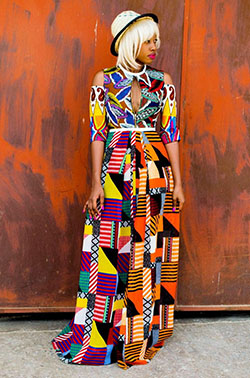 Orange colour outfit, you must try with day dress: Fashion photography,  fashion model,  day dress,  Street Style,  Roora Dresses,  Orange Outfits,  African Wax Prints  