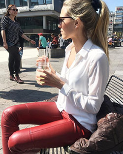 Red Leather Leggings Outfit: Casual Outfits,  Legging Outfits,  Leather Leggings  