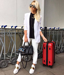 White colour outfit, you must try with jacket, blazer, jeans: T-Shirt Outfit,  White Outfit,  Street Style,  Airport Outfit Ideas  