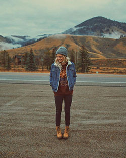 Colour combination tomboy outdoorsy outfits, winter clothing: winter outfits,  Hiking Outfits  