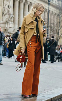 70s winter fashion women, winter clothing, street fashion, haute couture, fashion model, alexa chung, trench coat: winter outfits,  fashion model,  Trench coat,  Alexa Chung,  Haute couture,  Street Style,  Orange And Brown Outfit,  Corduroy Pant Outfits,  Brown Trench Coat,  Wool Coat  