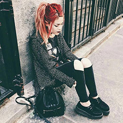 Tuk creeper with jeans t.u.k., brothel creeper: Retro style,  Street Style,  Creepers Outfits  