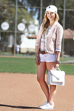 White lookbook dress with blazer, shorts, denim: Casual Outfits,  T-Shirt Outfit,  White Outfit,  Street Style  