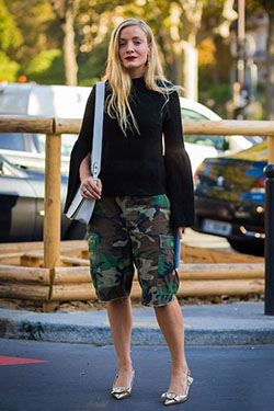 Cool camo outfits to copy: Shorts Outfit  