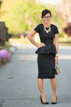 Outfit instagram little black dress little black dress, street fashion: Street Style,  Yellow And White Outfit,  Peplum Tops  